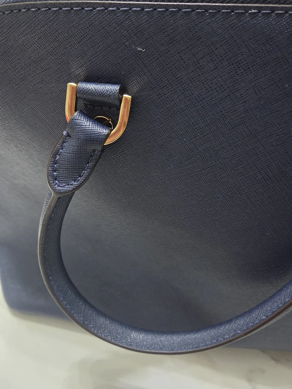 Michael Kors Navy Saffiano Dome Satchel